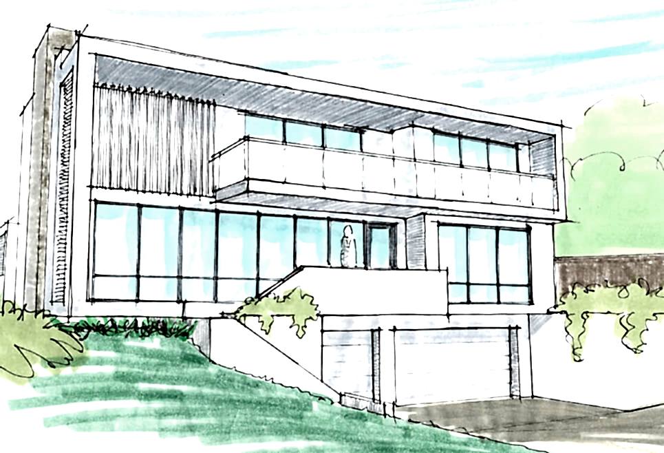 Sloping Block Elevation Drawing